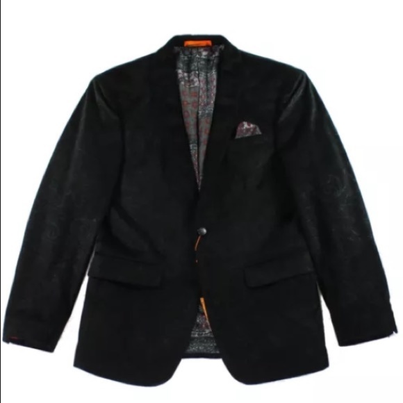 👑🖤🖤👑Tallia-BlackVelvet Paisley Print Blazer 36R - Picture 7 of 7